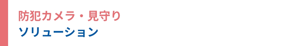 防犯カメラ・見守り ソリューション